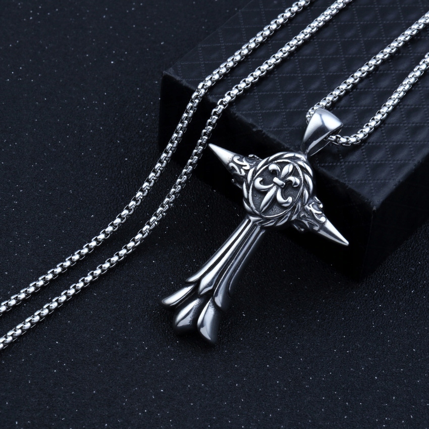 Naszyjnik srebrny łańcuszek krzyż hufiec 317 - obrazek 5