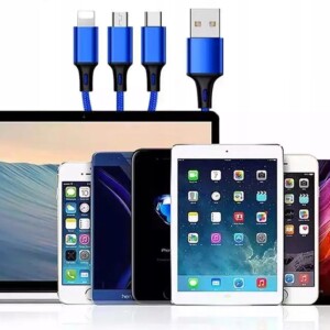 Kabel ładowarka 3w1 micro typ-c do iphone usb-c 5a - miniatura 6