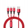 Kabel ładowarka 3w1 micro typ-c do iphone usb-c 5a - miniatura 1