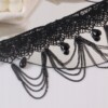 Choker koronkowy haft czarny naszyjnik gothic ch04 - miniatura 5