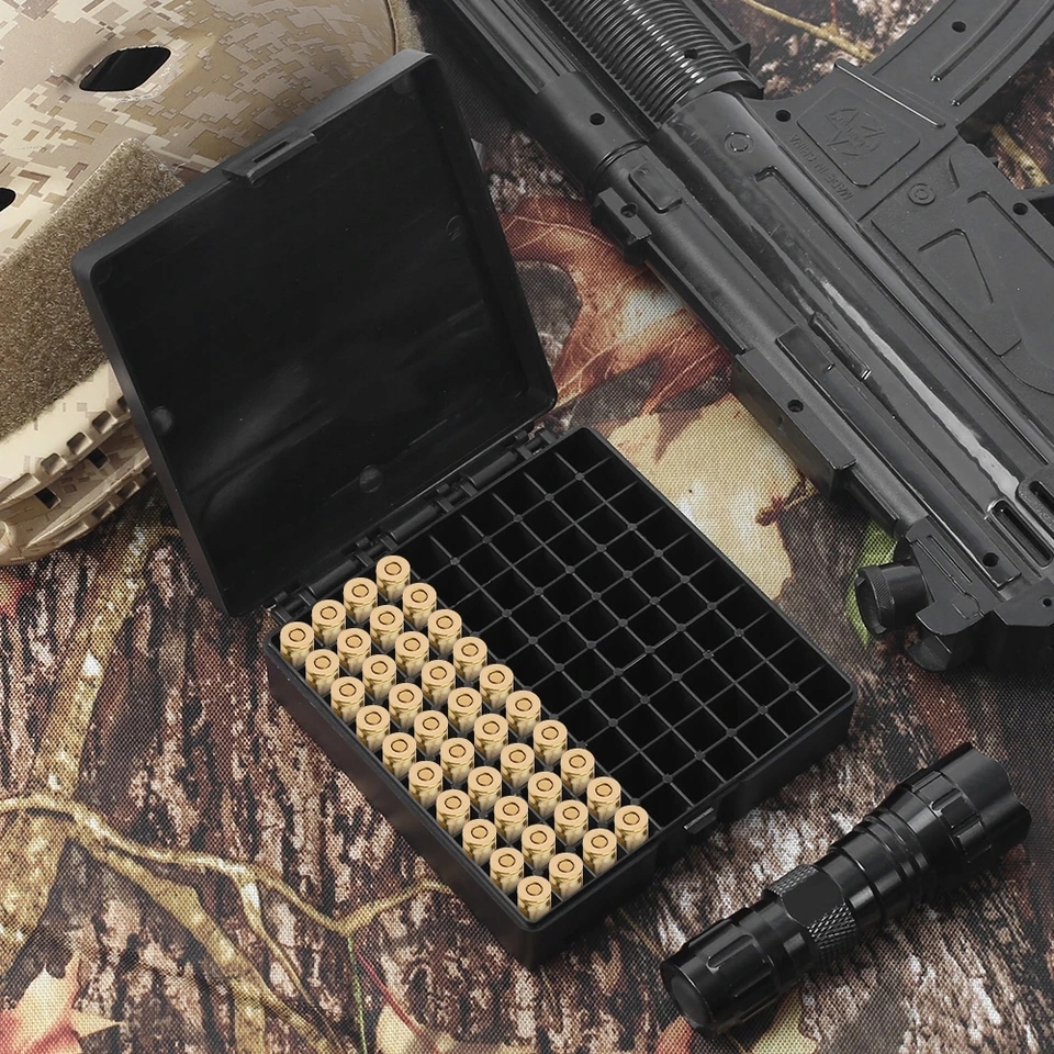 Pudełko skrzynka pojemnik na amunicję 9mm czarne bezpieczne 100 miejsc - zdjęcie 7