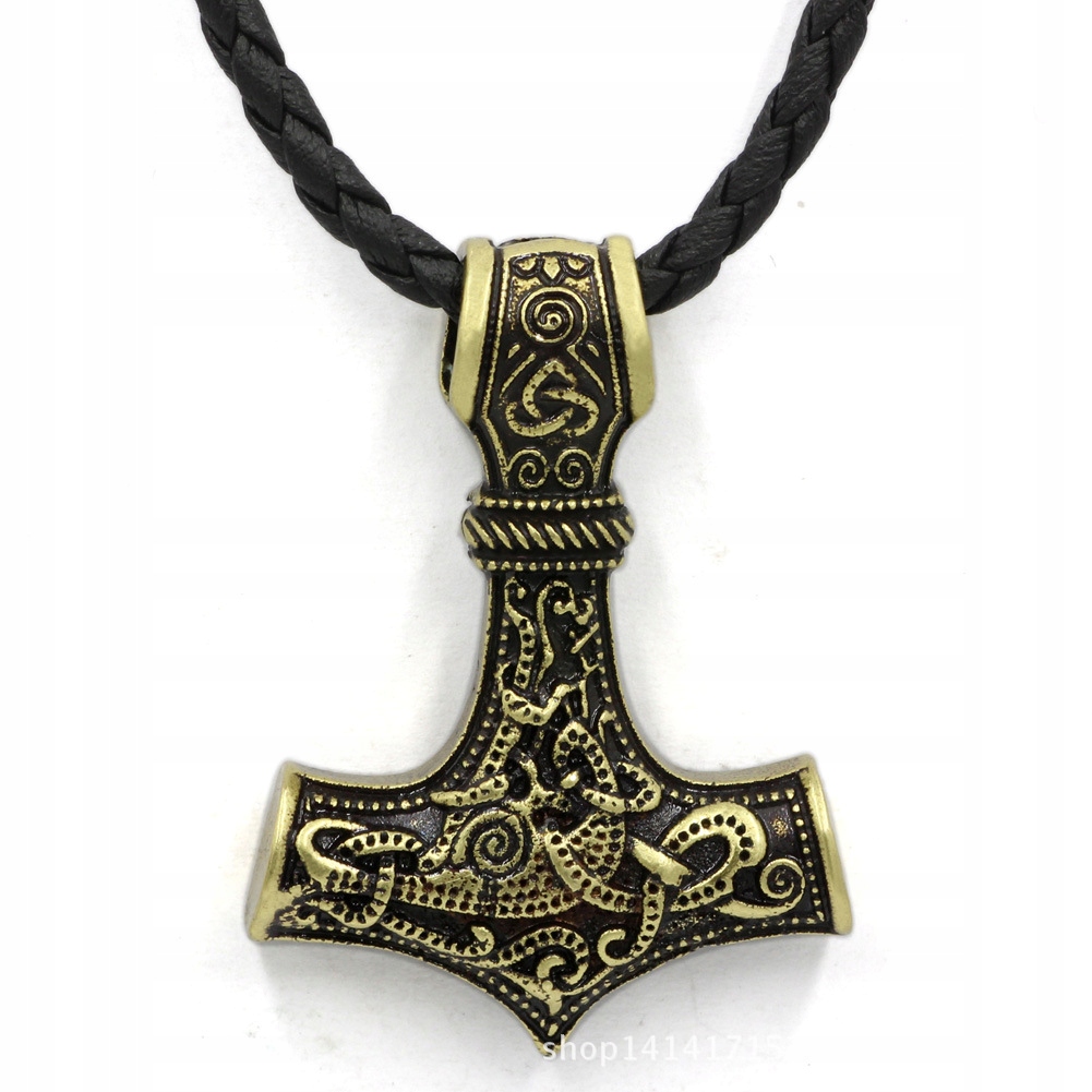 Naszyjnik męski młot thora mjolnir złoty 125