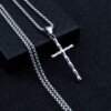 Naszyjnik srebrny łańcuch stal krzyżyk 364 - miniatura 8