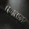 Srebrny zestaw pierścionków retro punk boho 09 - miniatura 5