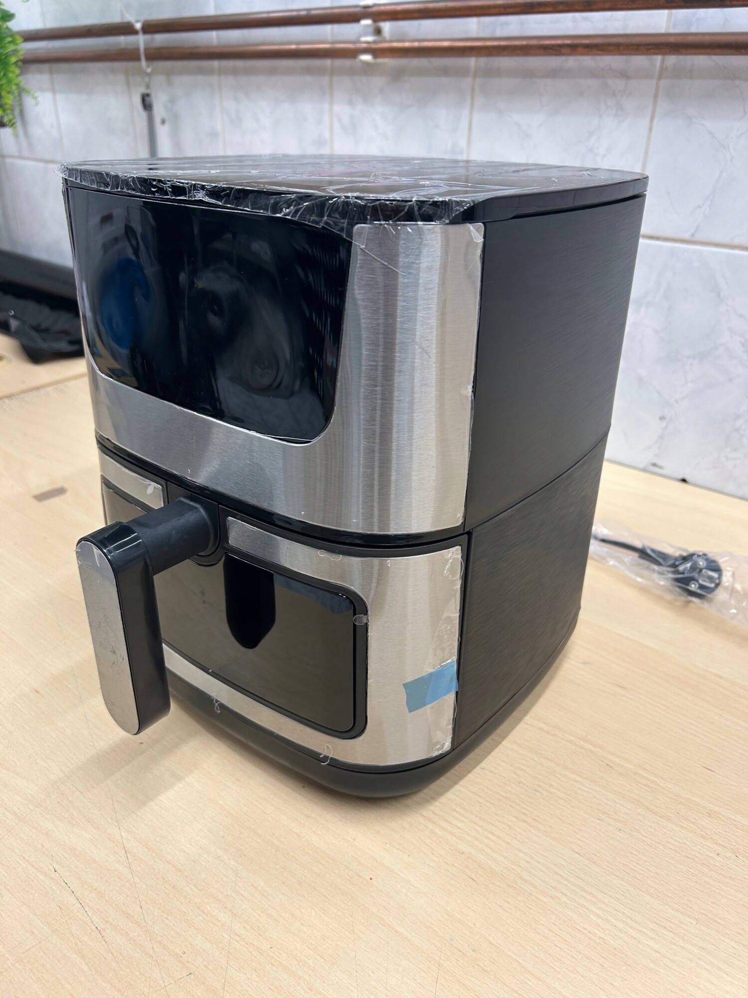Frytkownica beztłuszczowa 5,5l 1500w duża air fryer piekarnik xl okno 60min - zdjęcie 6