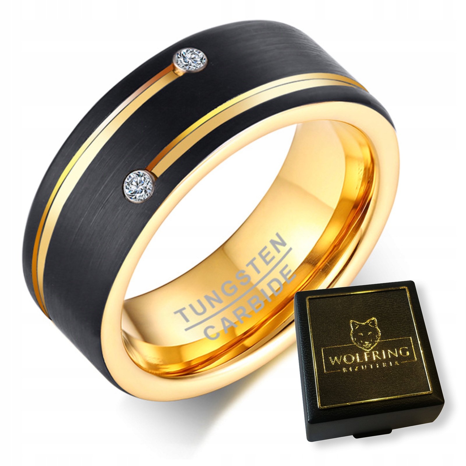 Obrączka pierścień z wolframu wolfring eu19 us09