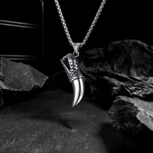 Naszyjnik srebrny łańcuszek pazur drapieżnik 345 - miniatura 3