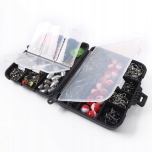 Zestaw akcesoriów wędkarskich grunt spinning 265 elementów pudełko obcęgi - miniatura 6