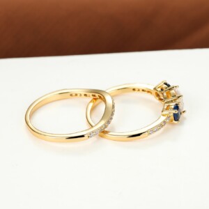 Złote obrączki ślubne stal para pozłacane r.17/19 - miniatura 5