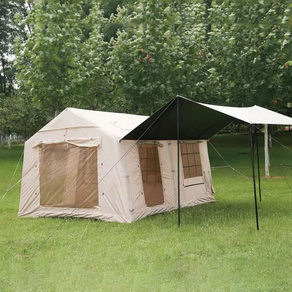 Duży namiot kempingowy pompowany 8-osób festiwalowy +daszek 12m2 400x300cm - zdjęcie 8