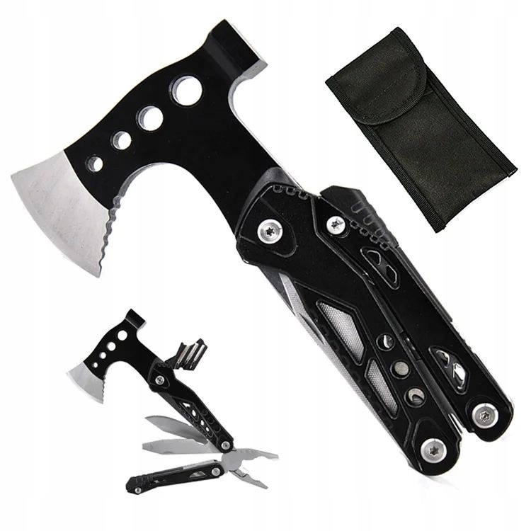 Multitool scyzoryk narzędzie wielofunkcyjne toporek nóż piła młotek 17 w 1 - zdjęcie 6