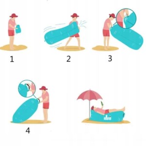 Materac l 140cm na plażę leżak bez pompowania - miniatura 7