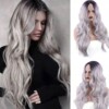 Siwy jasny blond peruka włosy gęste piękne 250w - miniatura 2