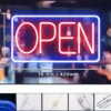 Szyld neon led napis open do sklepu kawiarni lokalu baru usb zawieszki - miniatura 3