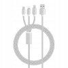 Kabel ładowarka 3w1 1.2m typ-c lightning usb-c 5a - miniatura 4