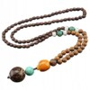Naszyjnik drewniany nepal buddyjski mala tybetański amulet ręcznie wykonany - miniatura 1