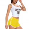 Szorty damskie sportowe wygodne spodenki żółte l - miniatura 5