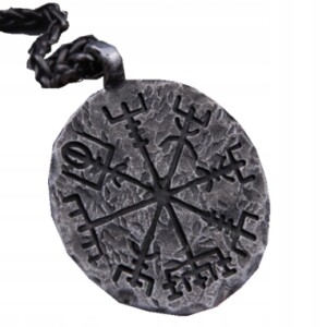 Naszyjnik kompas wikingów vegvísir nordycki 460