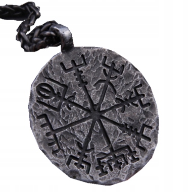 Naszyjnik kompas wikingów vegvísir nordycki 460