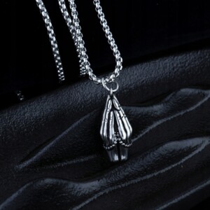 Naszyjnik srebrny modlitwa różaniec wiara ręce 307 - miniatura 7