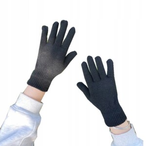 Rękawiczki akrylowe ciepłe dotyk 20cm czarne r01 - miniatura 3