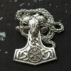 Naszyjnik młot thora valknut kompas baran 126 - miniatura 6