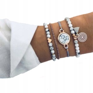 Zestaw bransoletek boho retro punk charms 64