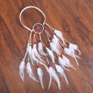 Pióropusz opaska do włosów piórka łapacz snów a15 - miniatura 2