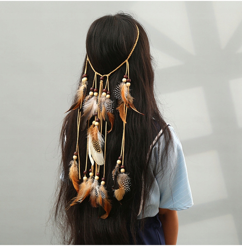 Pióropusz indiański opaska do włosów piórka a6 - obrazek 4