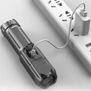 Latarka xpe 300m wodoszczelna usb abs militarna wytrzymała mocna 13cm 5w - miniatura 6