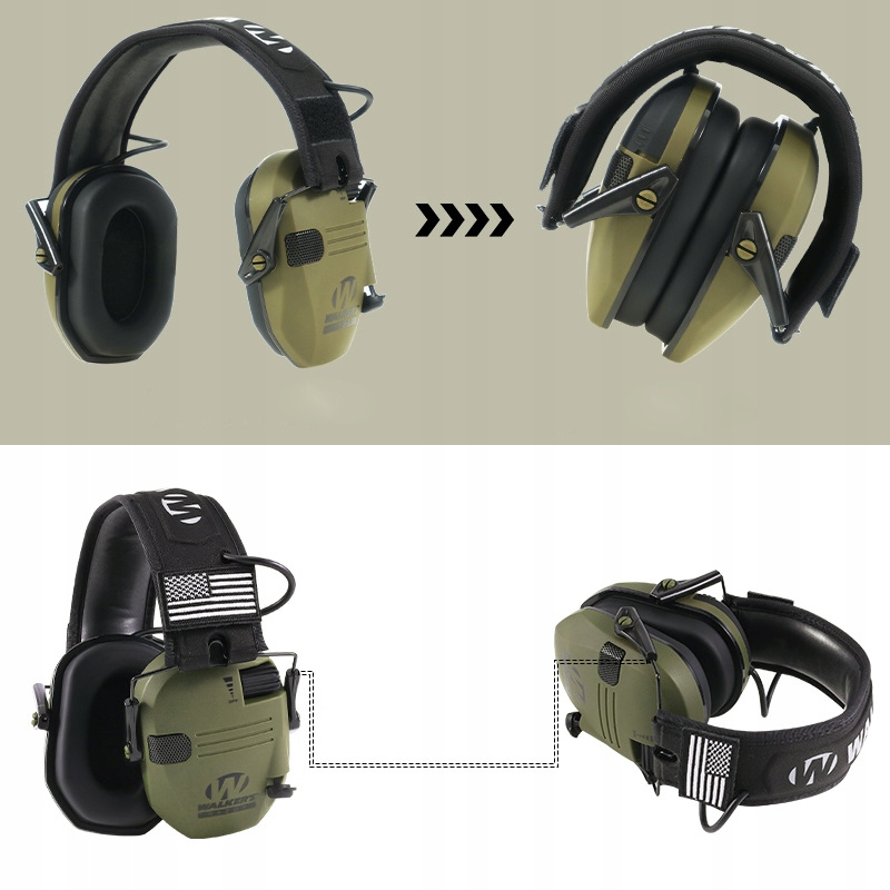 Walkers ochronniki słuchu aktywne razor slim fat strzeleckie + flaga polski - obrazek 5