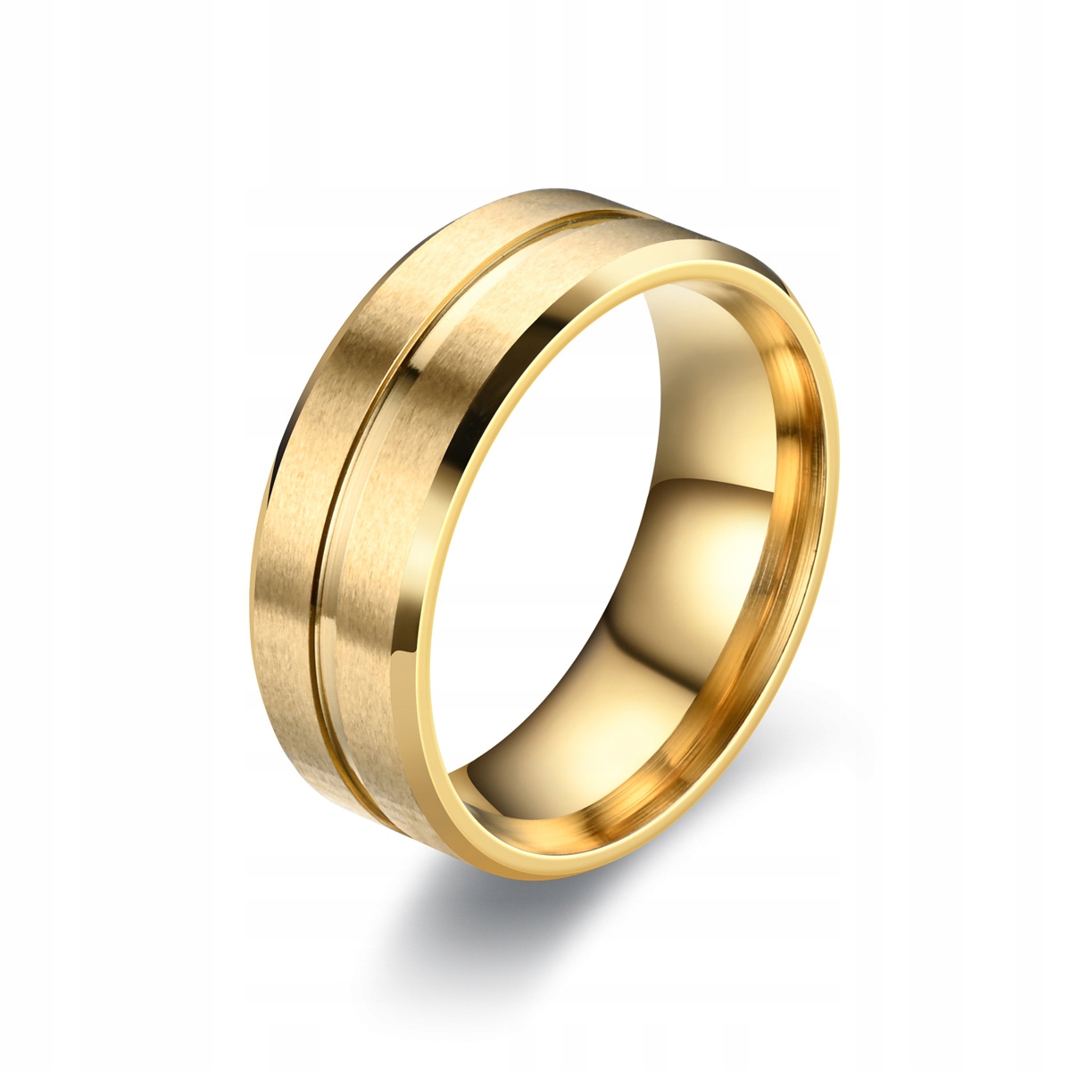 Obrączka pierścionek ślubny złota stal biżuteria 316l r.22 eu22 us10 - obrazek 3