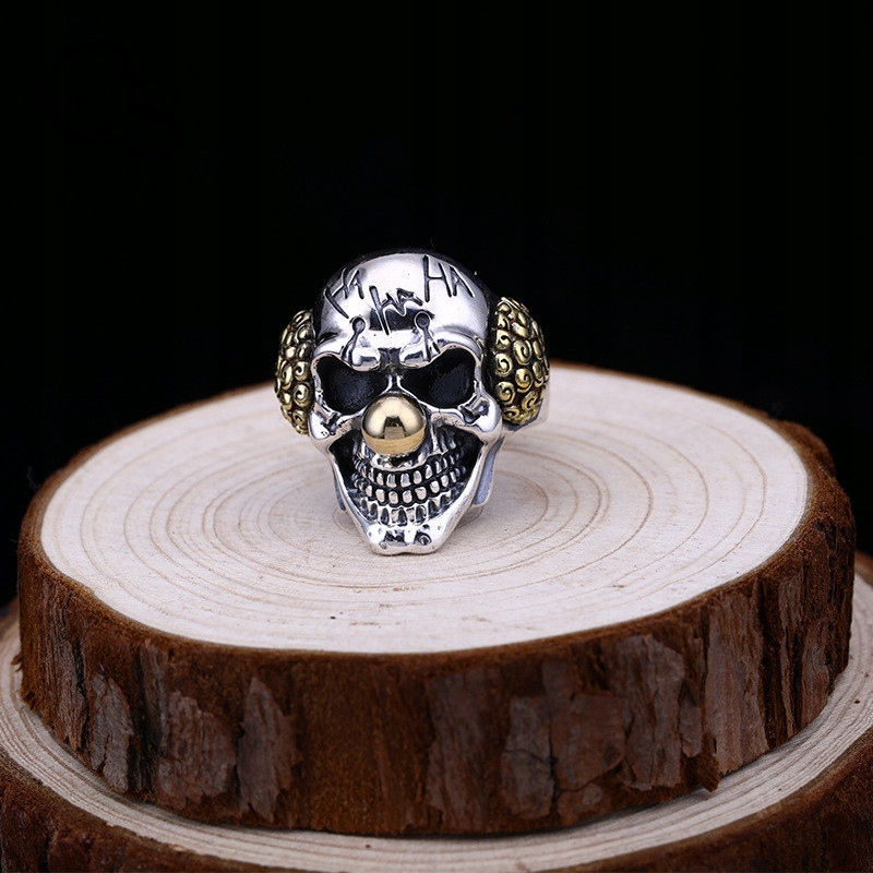 Pierścień sygnet obrączka stal clown klaun 398 - obrazek 5