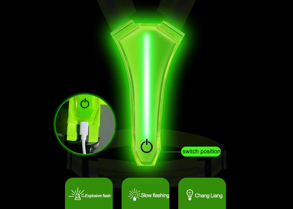 Kamizelka odblaskowa szelki do biegania rower podwójny 2x led usb kieszeń - zdjęcie 12