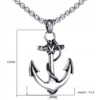 Naszyjnik srebrny stal kotwica marynaż rybak 367 - miniatura 2