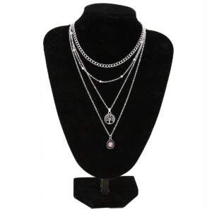 Naszyjnik choker celebrytka długa boho srebrny 29 - miniatura 4