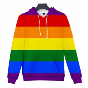 Bluza tęczowa lgbt tęcza z kapturem poliestrowa xl - miniatura 5