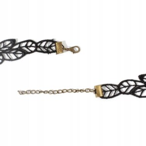 Choker koronkowy haft czarny naszyjnik gothic ch07 - miniatura 2