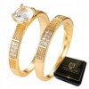 Złote obrączki ślubne stal para pozłacane r.17/19 - miniatura 1