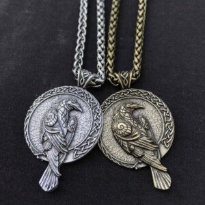 Naszyjnik wikingów kruk huginn i muninn nordic 136 - miniatura 4