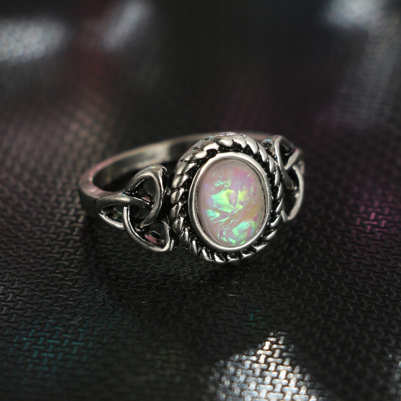 Srebrny zestaw pierścionków retro punk boho 73 - obrazek 4