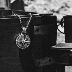 Naszyjnik kompas symbol amulet gwiazda droga 140 - miniatura 7