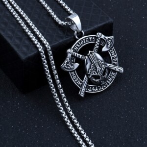 Naszyjnik srebrny wikingów topory runa nordic 406 - miniatura 8