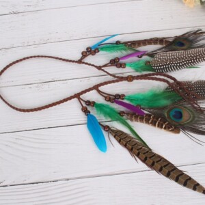 Pióropusz opaska do włosów paw piórka a4 - miniatura 9