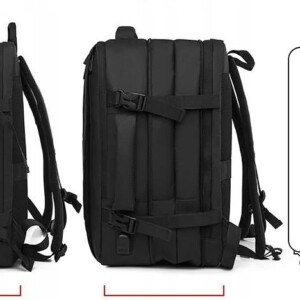 Plecak męski miejski elegancki czarny duży szkolny biurowy usb laptopa 32l - miniatura 14