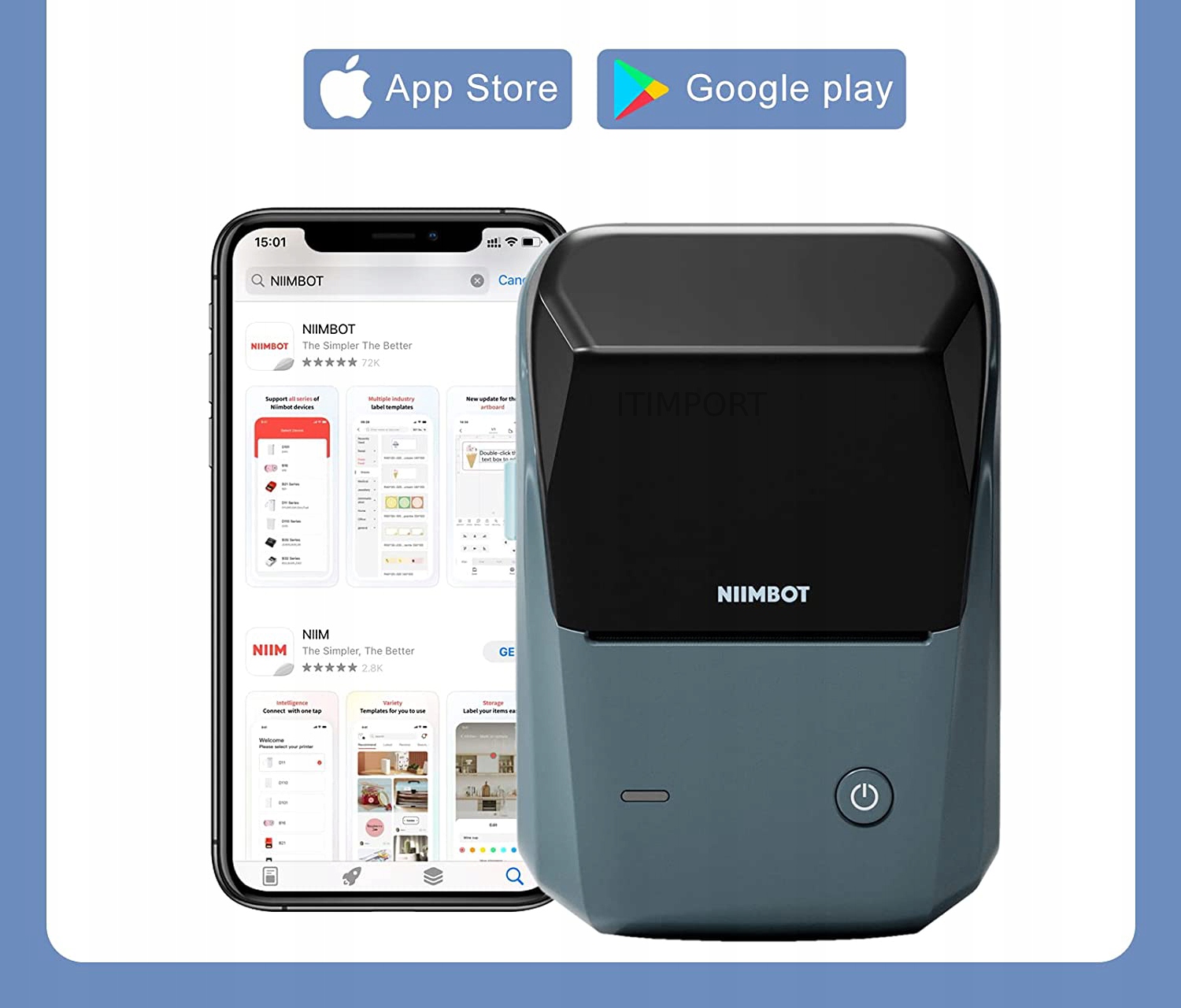 Niimbot b1 drukarka termiczna naklejki bluetooth zielono biała nowa +rolka - obrazek 6