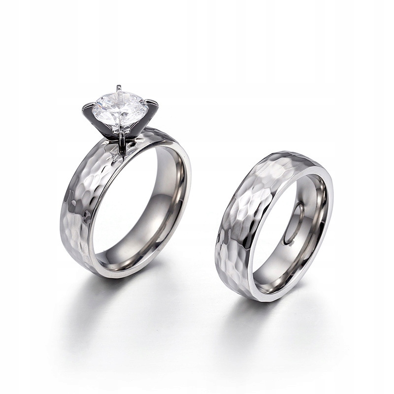 Obrączka pierścionek ślubny srebrny stal biżuteria 316l r.17 eu17 us08 - obrazek 2