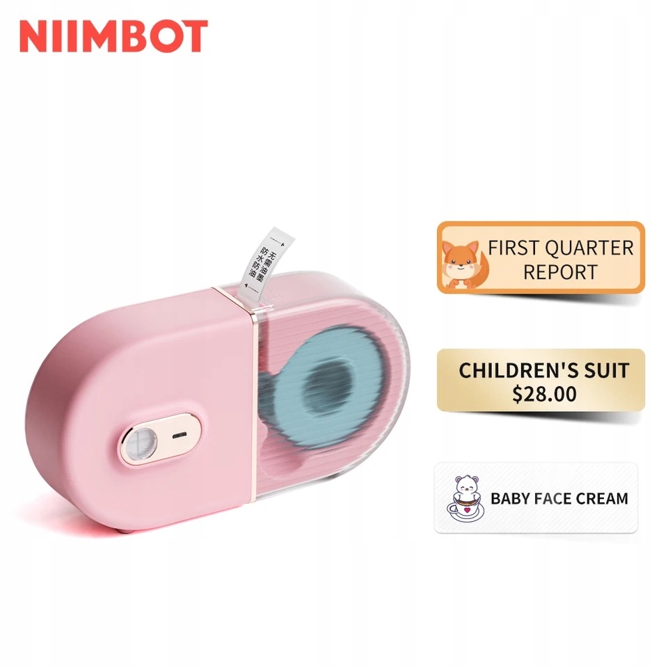 Niimbot b16 drukarka termiczna naklejki bluetooth +2 rolki gratis - obrazek 2