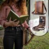 Torba drewniana listonoszka crossbody pudełko szkatułka retro ramię artysty - miniatura 12