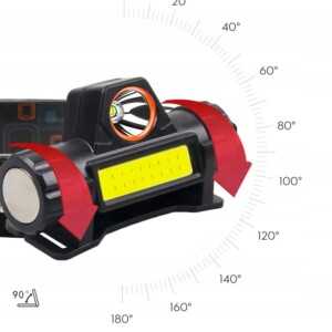 Latarka czołowa czołówka led usb akumulator mocna xpe cob wodoszczelna - miniatura 11